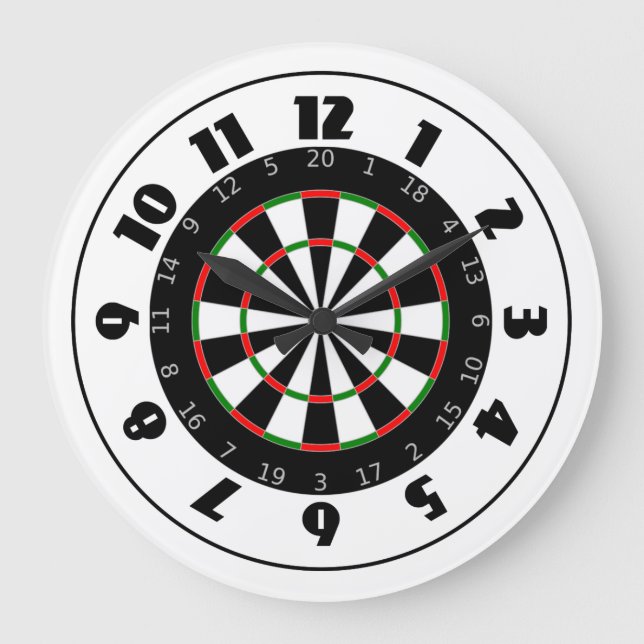 Dartboard-Uhr Große Wanduhr (Vorderseite)