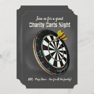 Dartboard und Chalkboard für Darts-Team-Veranstalt Einladung
