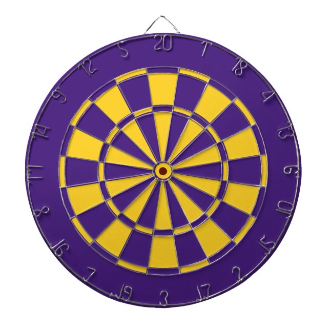 Dartboard und Dartboard des lila- und Gold-Teams Dartscheibe (vorne)
