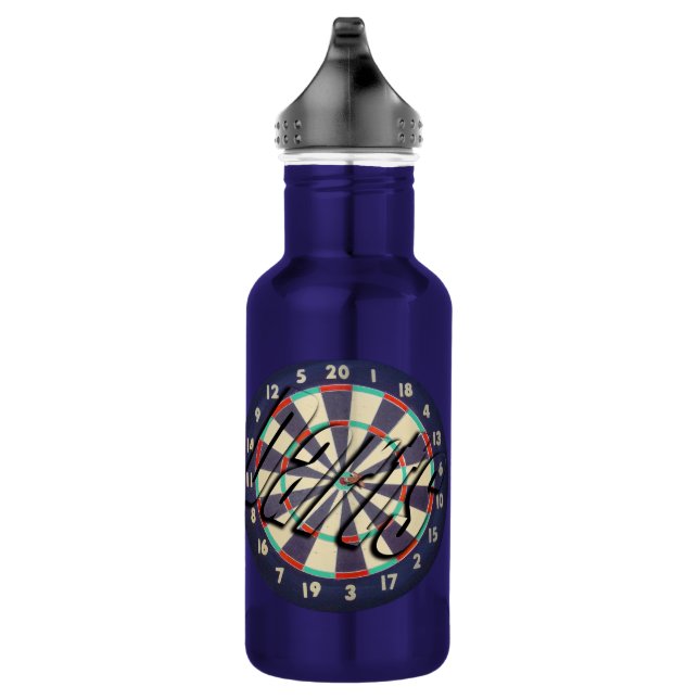 Dartboard und Darts-Logo, Trinkflasche (Rechts)