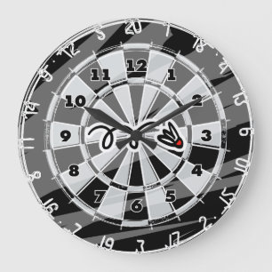 Dartboard Wanduhr mit Badminton-Shuttle