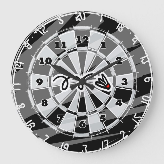Dartboard Wanduhr mit Badminton-Shuttle (Vorderseite)