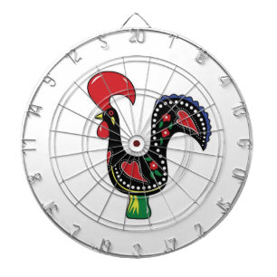 Dartboard White Red Rooster Dartscheibe
