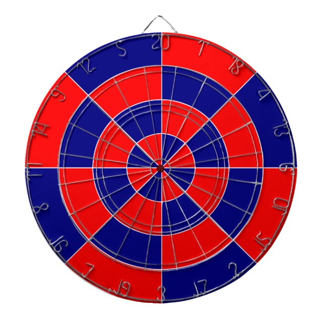 Dartboards mit blau-rot geometrischer Gestaltung Dartscheibe (vorne)