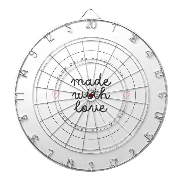 Dartbord Made with Liebe" Premium Dartboard Dartscheibe (vorne)