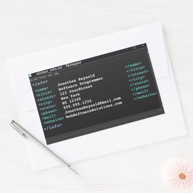 Darter Modus für Editor-Coder-Computerprogrammiere Rechteckiger Aufkleber (Umschlag)