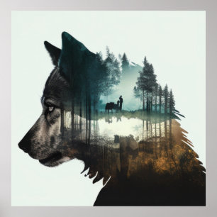 Darth Toast & Wolff: Doppelexposition im Wald Poster