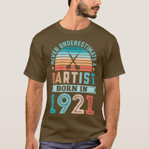 Dartist geboren 1921 Darts 100. Geburtstag Retro T-Shirt