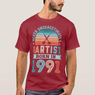 Dartist geboren 1991 Darts 30. Geburtstag Retro-Ge T-Shirt