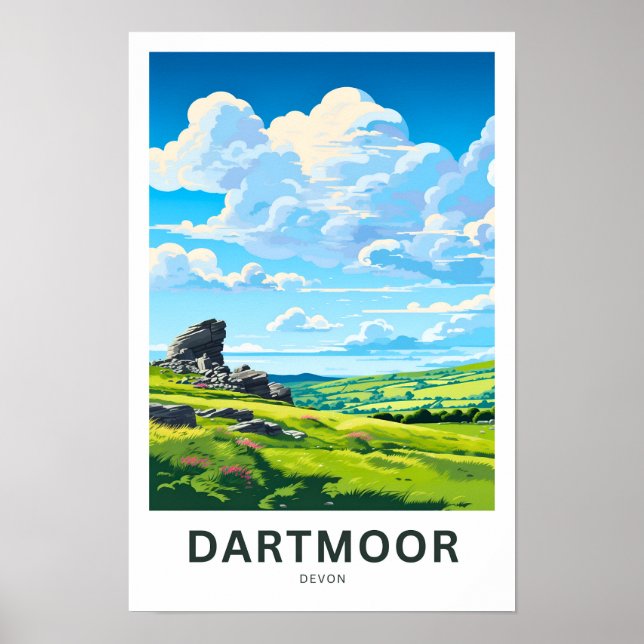 Dartmoor Devon Travel Print Poster (Vorne)