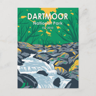 Dartmoor National Park Becky Falls England Postkarte