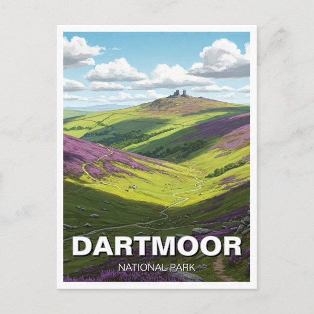 Dartmoor National Park Travel Postkarte (Vorderseite)