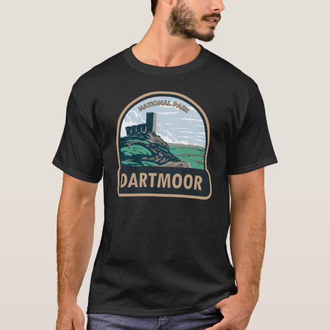 Dartmoor Nationalpark Burg Ruins England T-Shirt (Vorderseite)