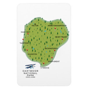 Dartmoor Nationalpark England Karte Magnet