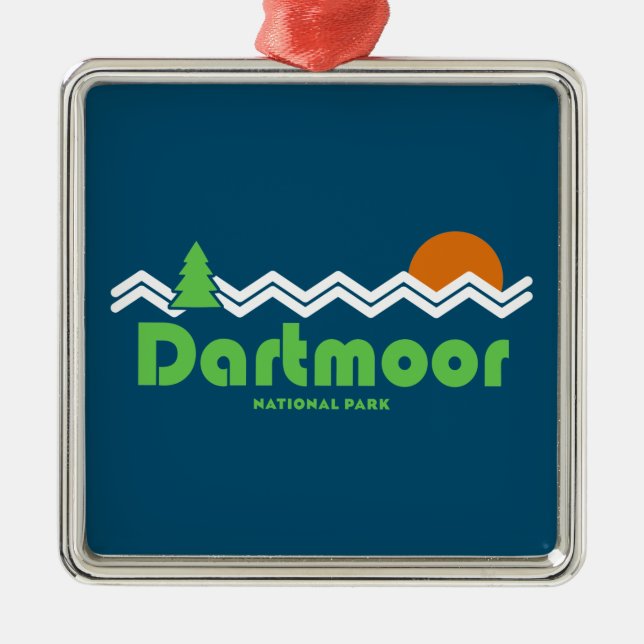 Dartmoor Nationalpark Retro Ornament Aus Metall (Vorne)