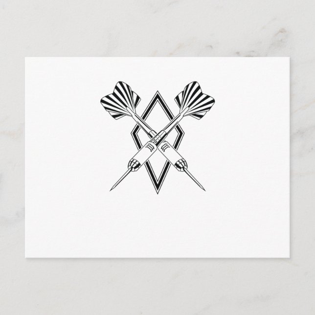 Dartpfeile überkreuz postkarte (Vorderseite)