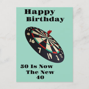 Darts: 50 ist jetzt die neuen 40, Geburtstag Postkarte