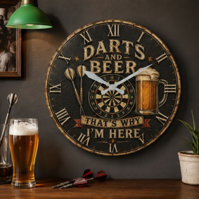 Darts and Beer Große Wanduhr (Von Creator hochgeladen)