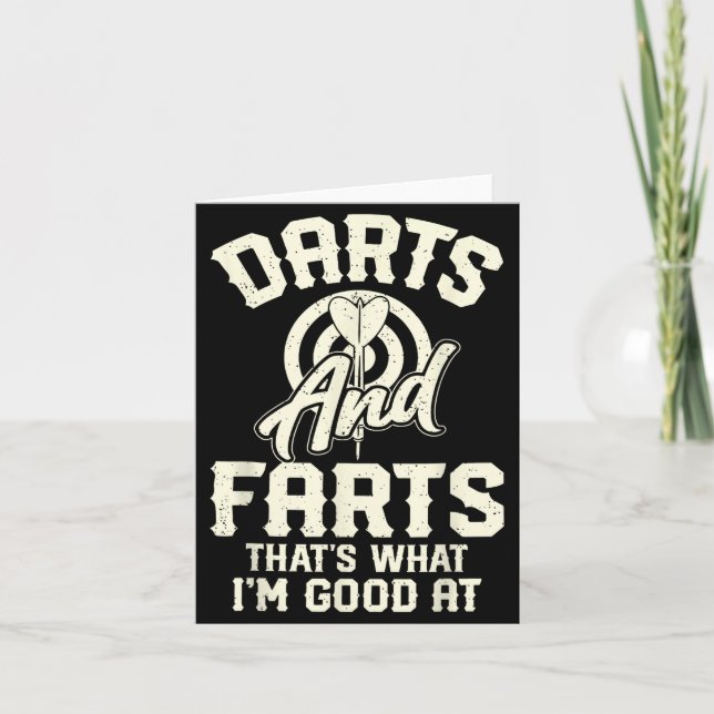 Darts And Farts That's What I'm Good At Funny Dart Karte (Vorderseite)