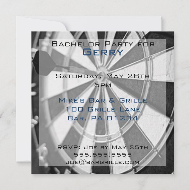 Darts Bachelor Party Einladungskarten (Vorderseite)