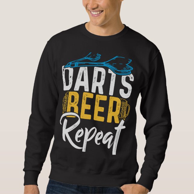 Darts Beer Repeat  Dart Player Sweatshirt (Vorderseite)