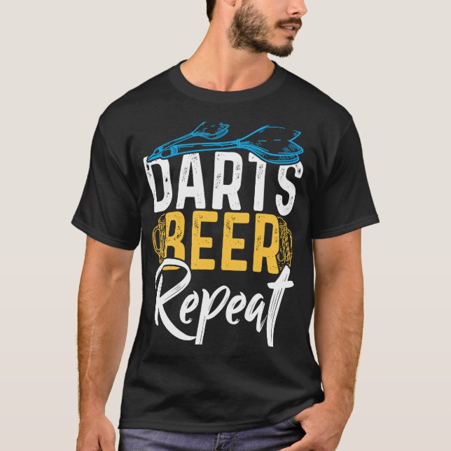 Darts Beer Repeat  Dart Player T-Shirt (Vorderseite)