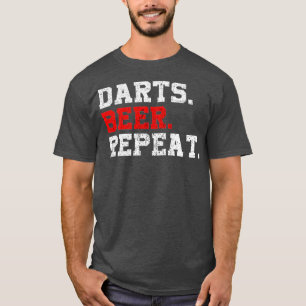Darts Beer Wiederholen Dart-Player Funny T-Shirt