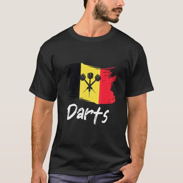 Darts Belgische Flag Dart Throwing Belgium Land D T-Shirt (Vorderseite)
