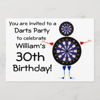 Darts Birthday Party Einladung