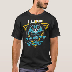 Darts Board Vintag Retro 80er 90s Ich mag Darts un T-Shirt