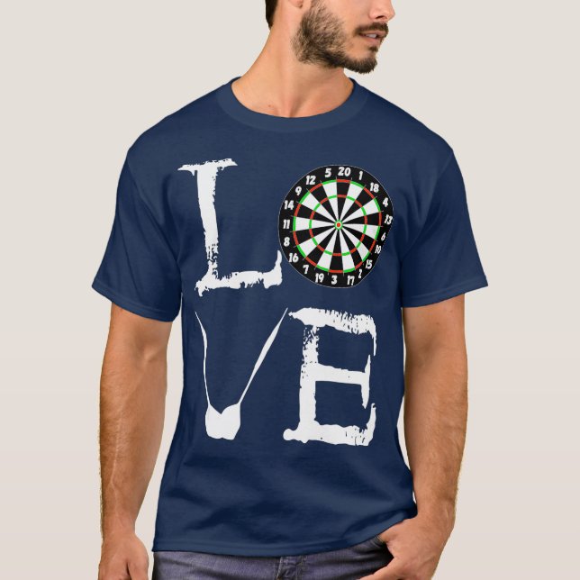 Darts Bullseye Board Arrows Game Scoreboard Liebe T-Shirt (Vorderseite)
