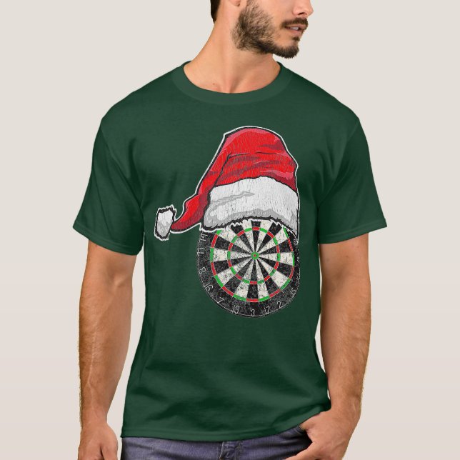 Darts Christmas Weihnachtsmannmütze Funny Gift Dar T-Shirt (Vorderseite)