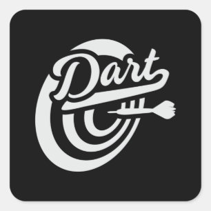 Darts Dart 180 Dartboard Bullseye Arrow Funny Gift Quadratischer Aufkleber