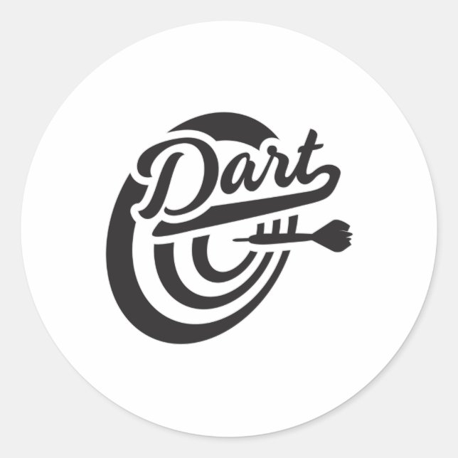 Darts Dart 180 Dartboard Bullseye Arrow Geschenkid Runder Aufkleber (Vorderseite)