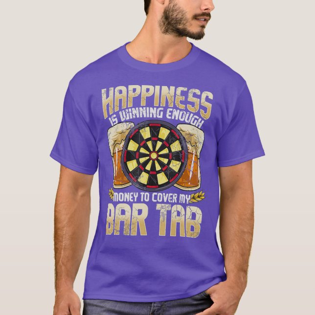 Darts Dart League Team Bar Tab Funny Spaß T-Shirt (Vorderseite)