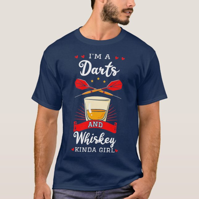 Darts Dart-Throwing Bullseye Dartist Whiskey T-Shirt (Vorderseite)