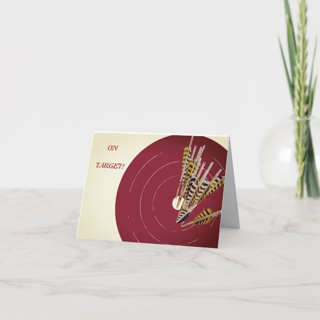 DARTS DARTBOARD AUF ZIELGEBURTSTAG PERSONALISIEREN DANKESKARTE (Vorderseite)
