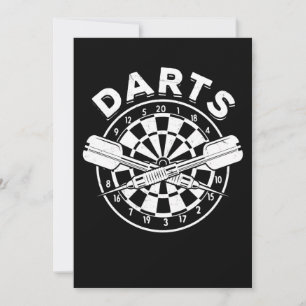 Darts Dartboard Men Dart Player 180 Retro Einladung