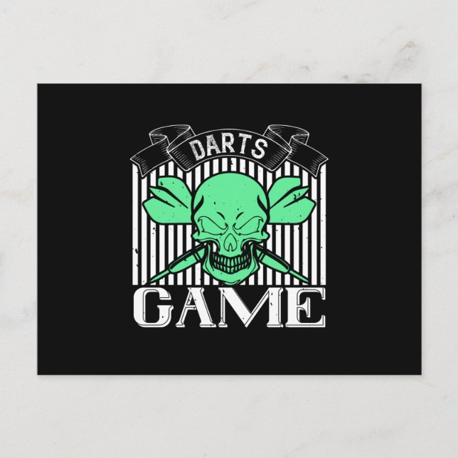 Darts - Darts Game Skull Postkarte (Vorderseite)