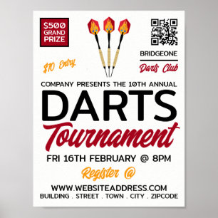 Darts Design, Darts Tournament Werbung Poster