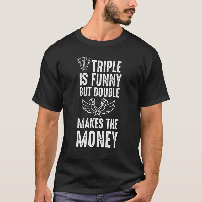 Darts Dreifach-Doppel-Pfeil-Design T-Shirt (Vorderseite)