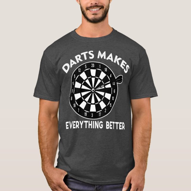 Darts Drinks Funny Hobbies Quotes Dart Player T-Shirt (Vorderseite)