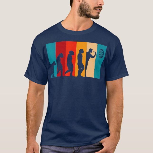 Darts Evolution Funny Retro Dart Players Cool T-Shirt (Vorderseite)