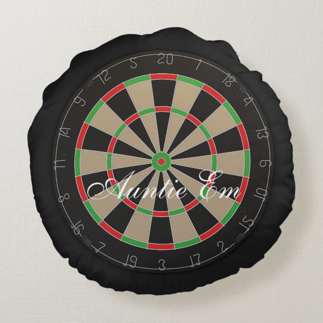 Darts Fans 🎯 😍 Dartboard Rundes Kissen (Rückseite)