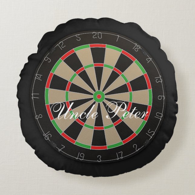 Darts Fans 🎯 😍 Dartboard Rundes Kissen (Vorderseite)