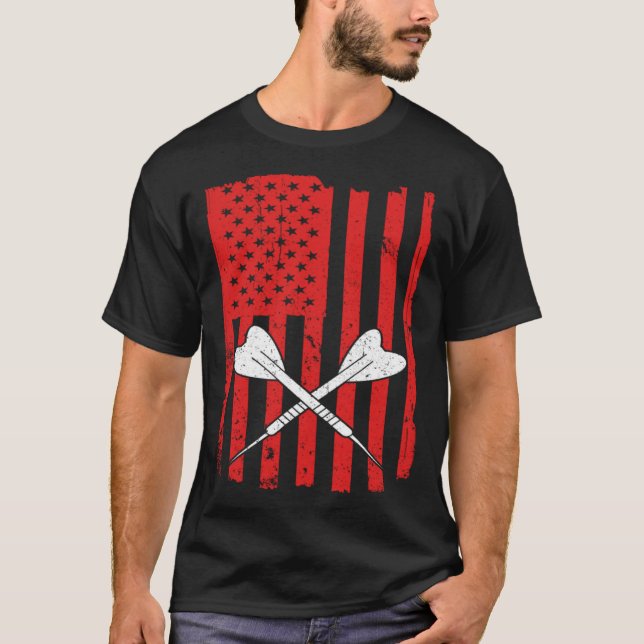 Darts Flag Usa And Darts T-Shirt (Vorderseite)