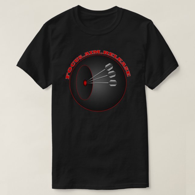 Darts Fokus Ziel Release Mens Basic Black T - Shir T-Shirt (Design vorne)