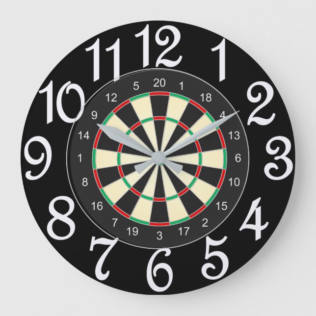 Darts für alle große wanduhr (Vorderseite)
