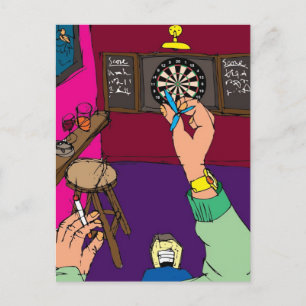 Darts Game Postkarte