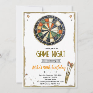 Darts-Geburtstagsparty-Einladung Einladung